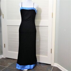 Papell Boutique Long Dress with Satin Embroidery